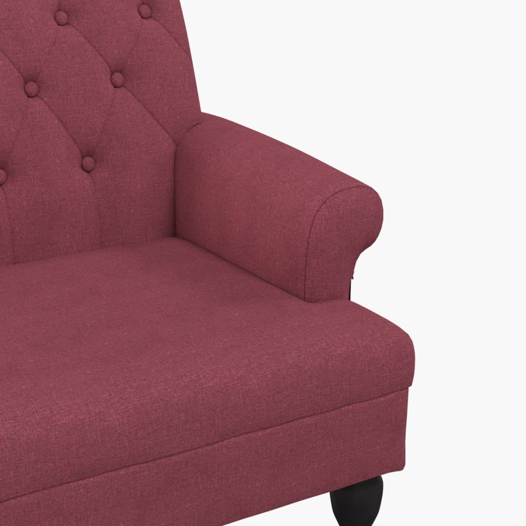 Bench with backrest, claret, 120x62x75.5cm, fabric