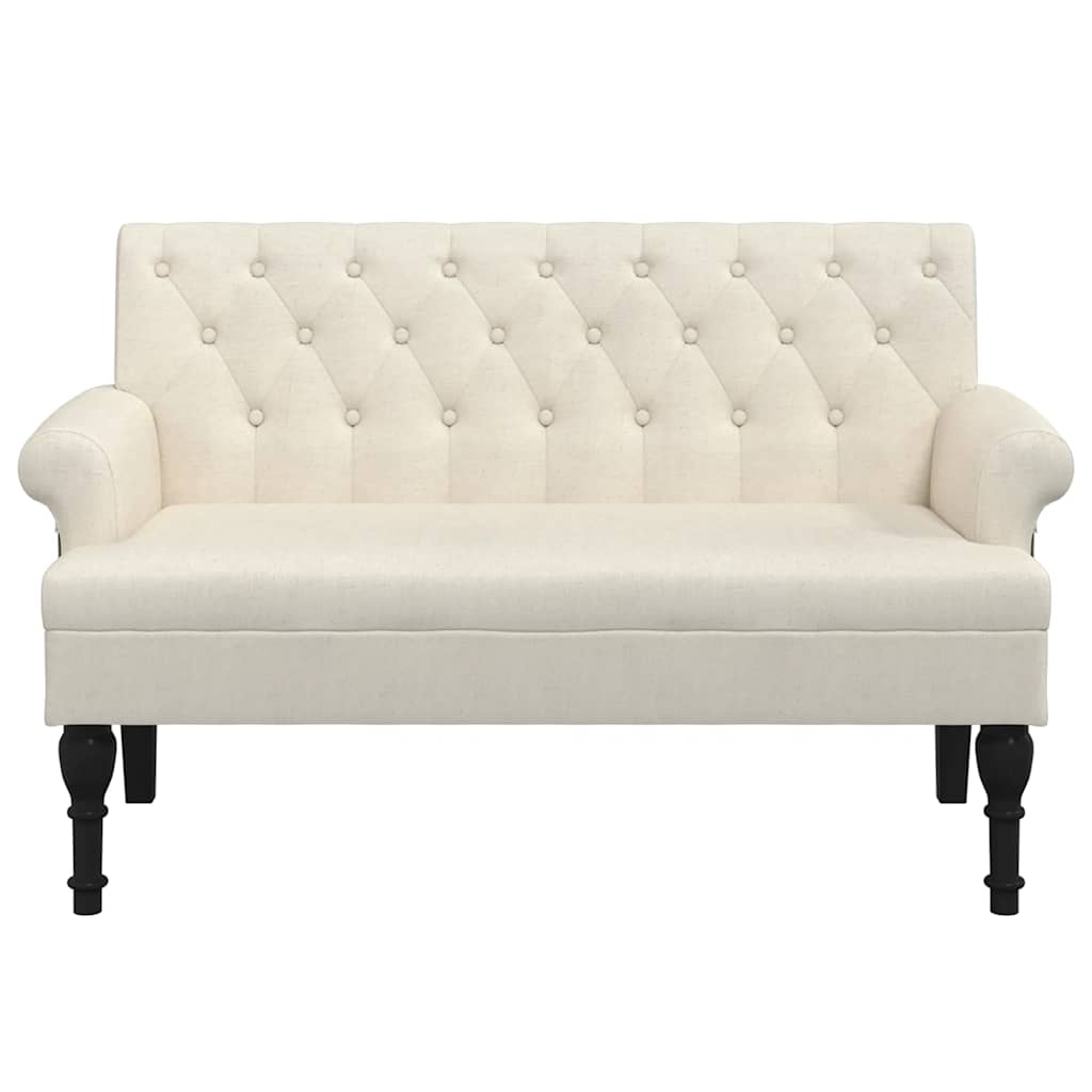 Bench with backrest, 120x62x75.5cm, linen