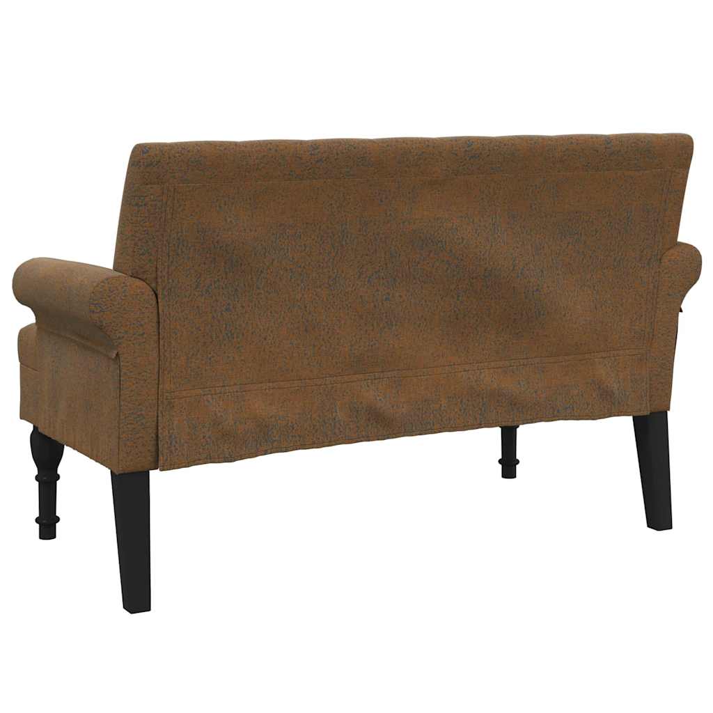 Suoliukas su atlošu, rudas, 120x62x75,5cm, dirbtinė versta oda