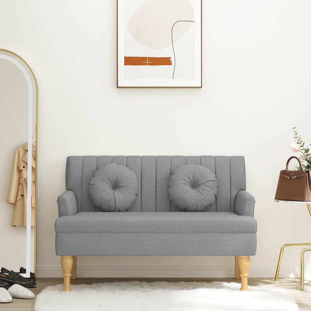 Suoliukas su pagalvėlėmis, pilkas, 113x64,5x75,5cm, audinys