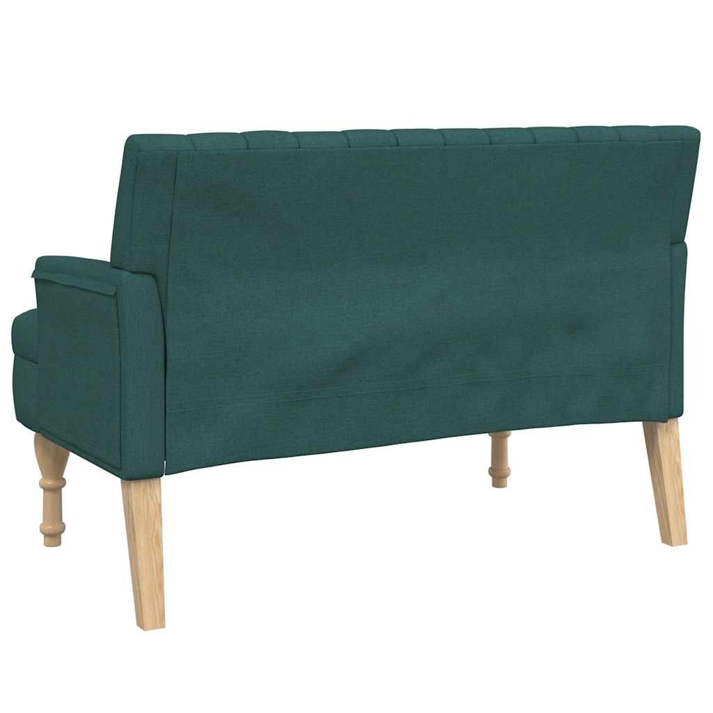Bench with cushions, green, 113x64.5x75.5cm, fabric