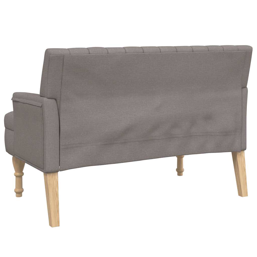 Sols ar spilveniem, pelēkbrūns, 113x64,5x75,5 cm, audums