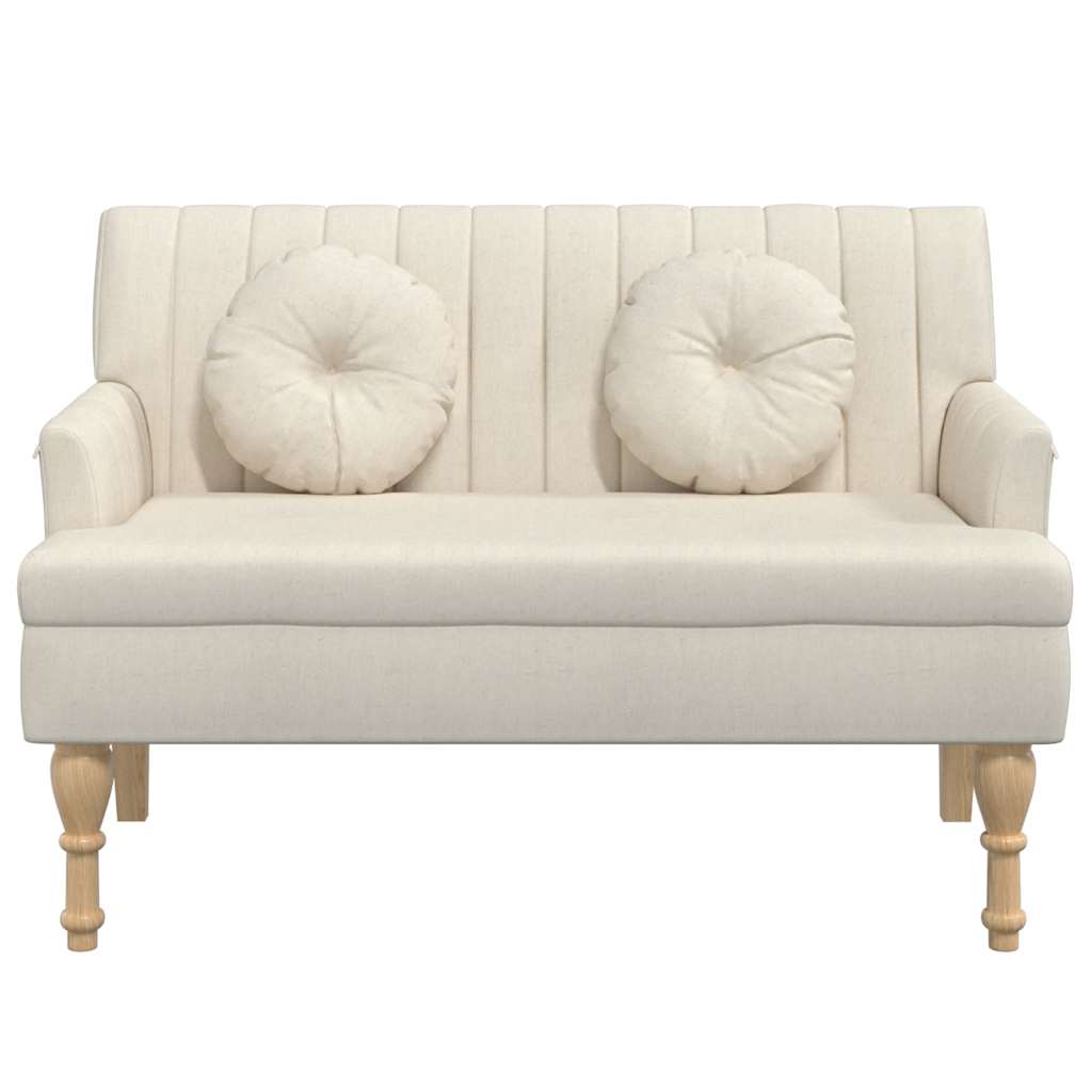 Bench with cushions, 113x64.5x75.5cm, linen