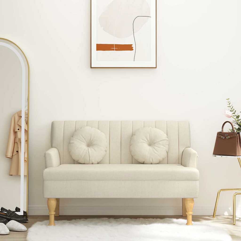 Bench with cushions, 113x64.5x75.5cm, linen