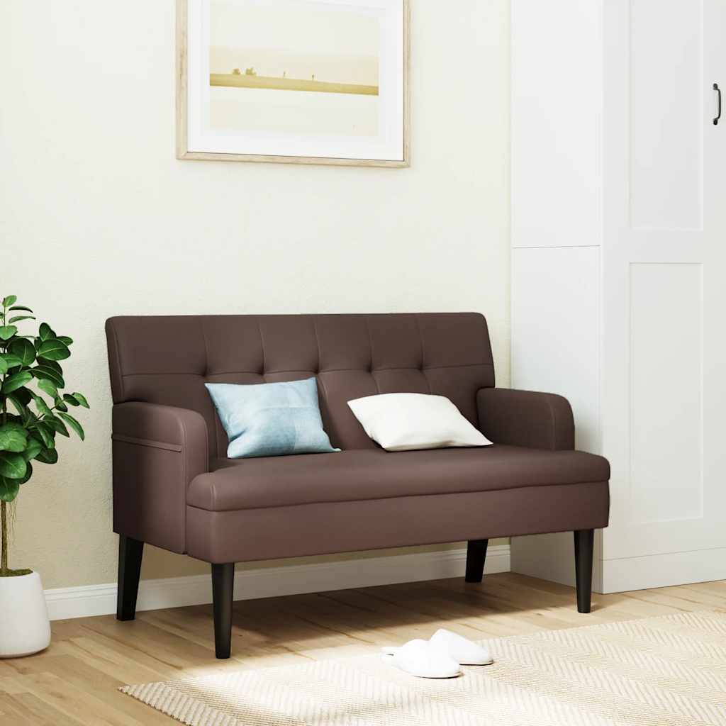 Sols ar atzveltni, brūns, 112x65,5x75cm, mākslīgā āda