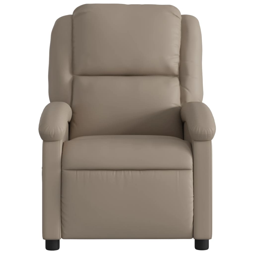 Reclining massage chair, cappuccino color, artificial leather