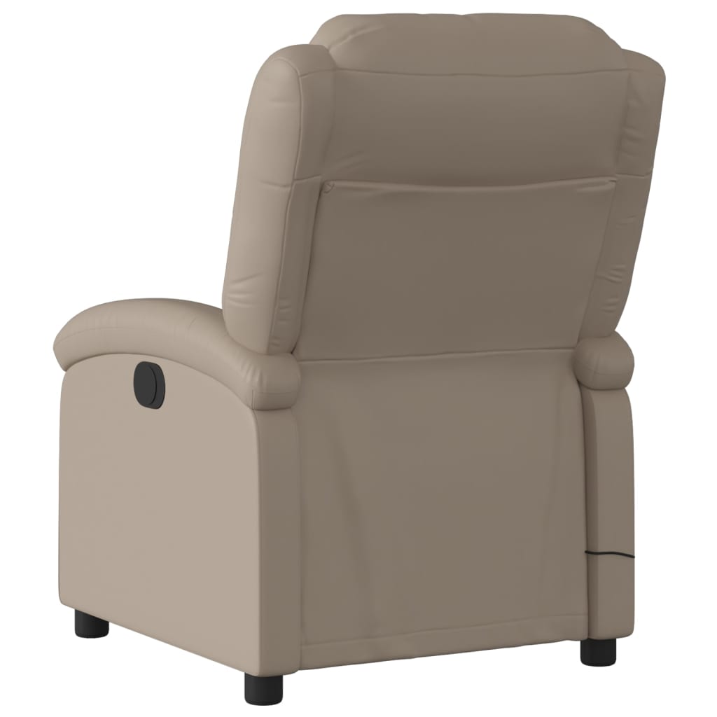 Reclining massage chair, cappuccino color, artificial leather