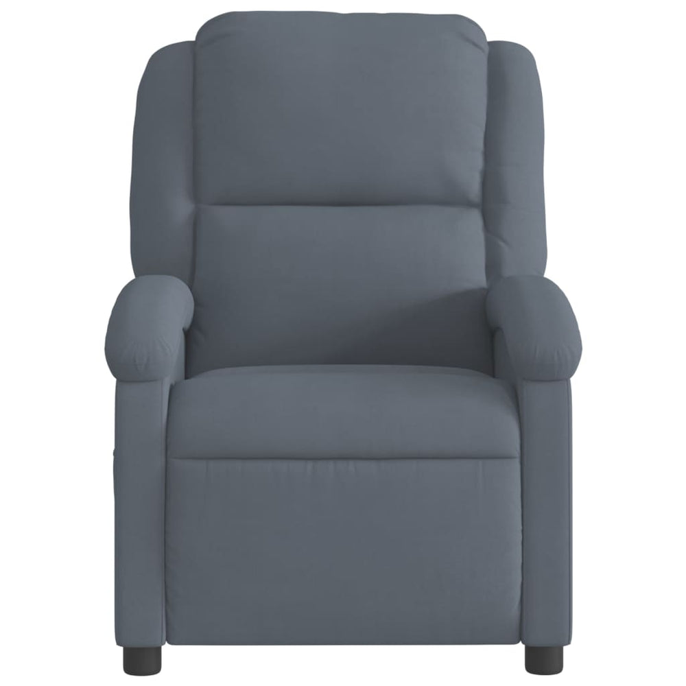 Recliner, dark grey, velvet