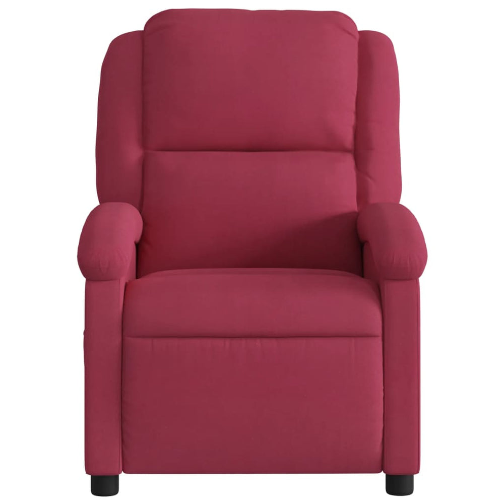 Recliner, burgundy, velvet