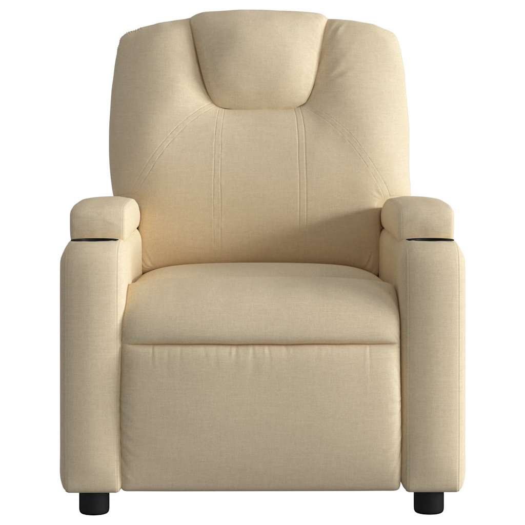 Reclining massage chair, cream, fabric
