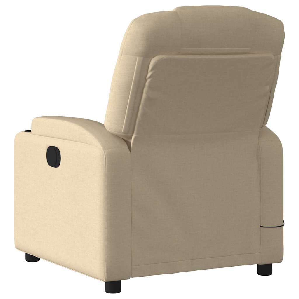 Reclining massage chair, cream, fabric