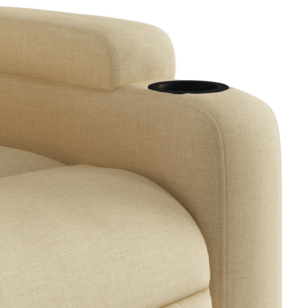 Reclining massage chair, cream, fabric