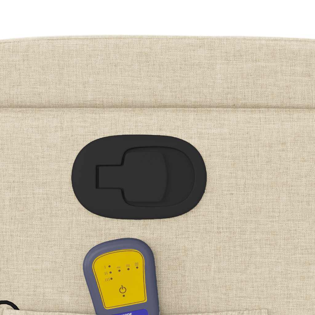 Reclining massage chair, cream, fabric
