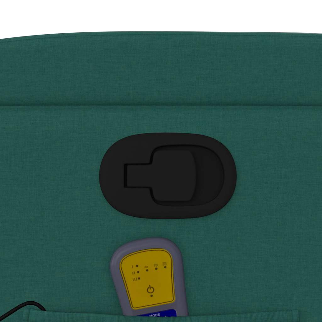 Reclining massage chair, dark green, fabric