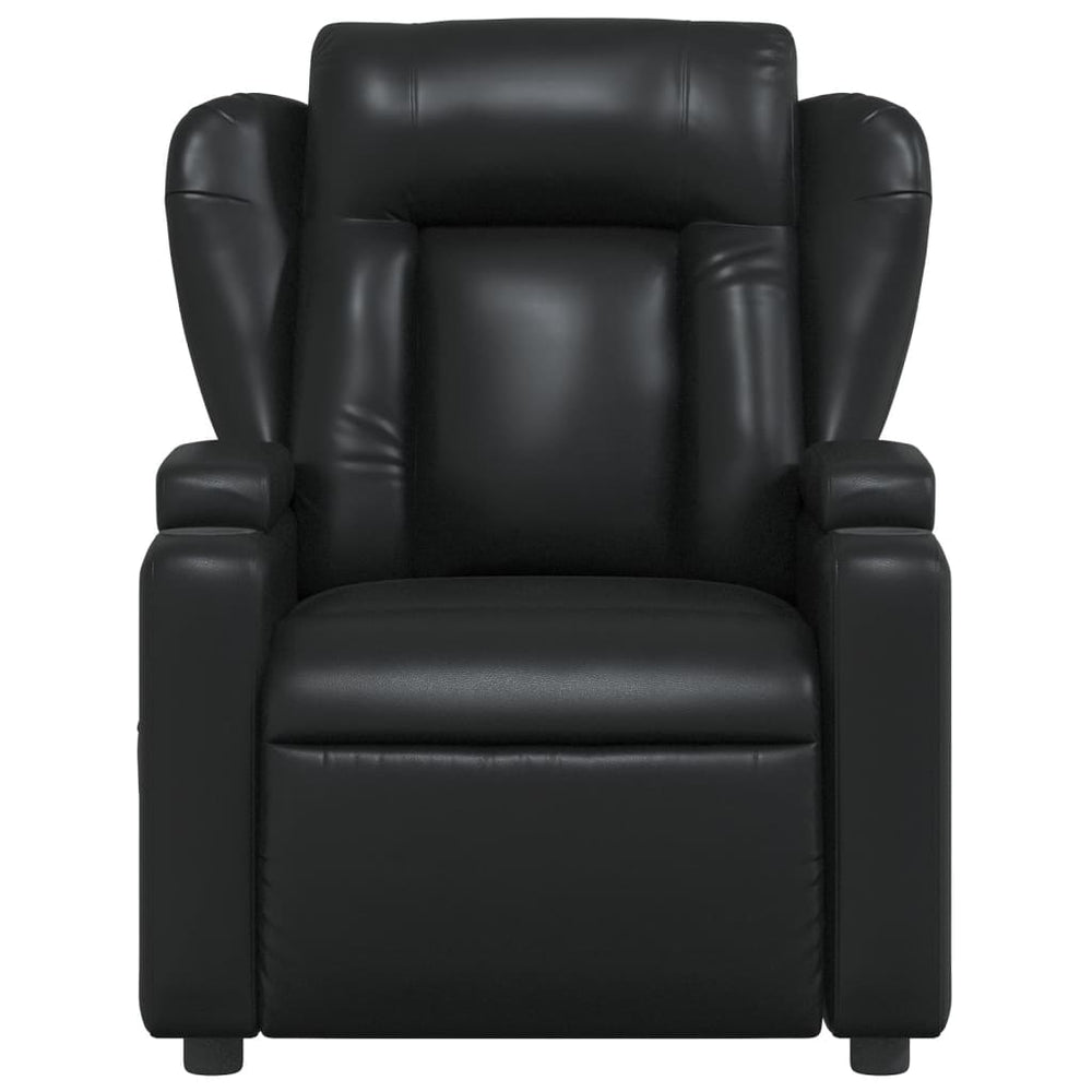 Recliner, black, faux leather