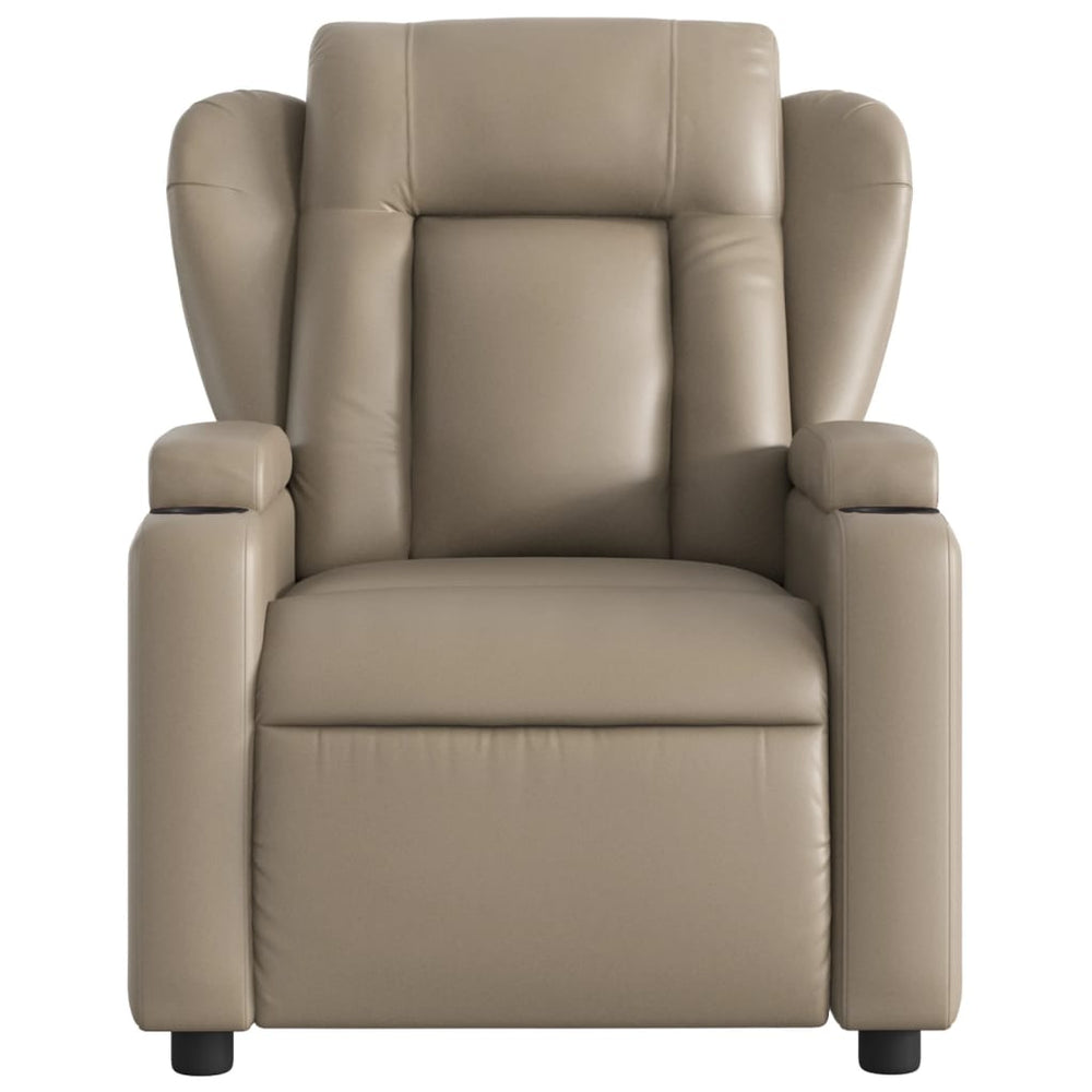 Recliner, cappuccino color, artificial leather