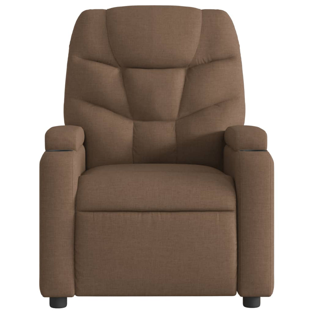 Reclining armchair, brown, fabric