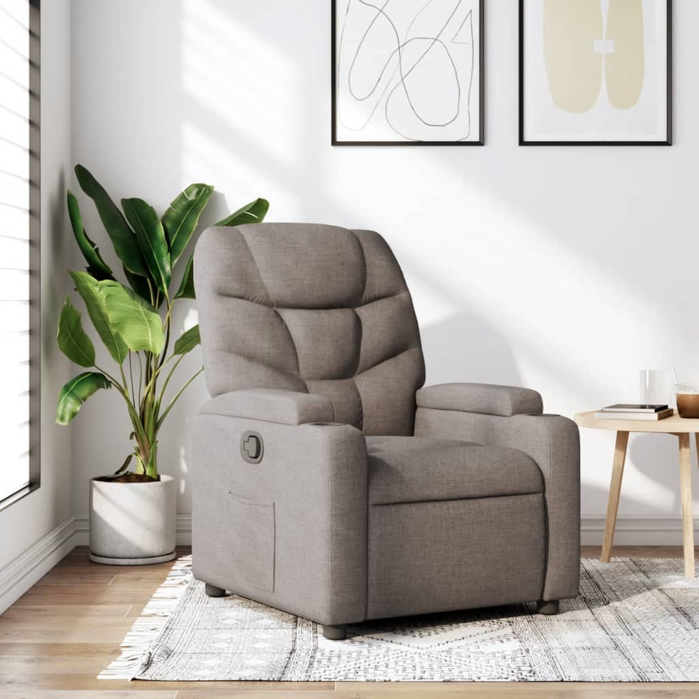 Recliner, taupe, fabric