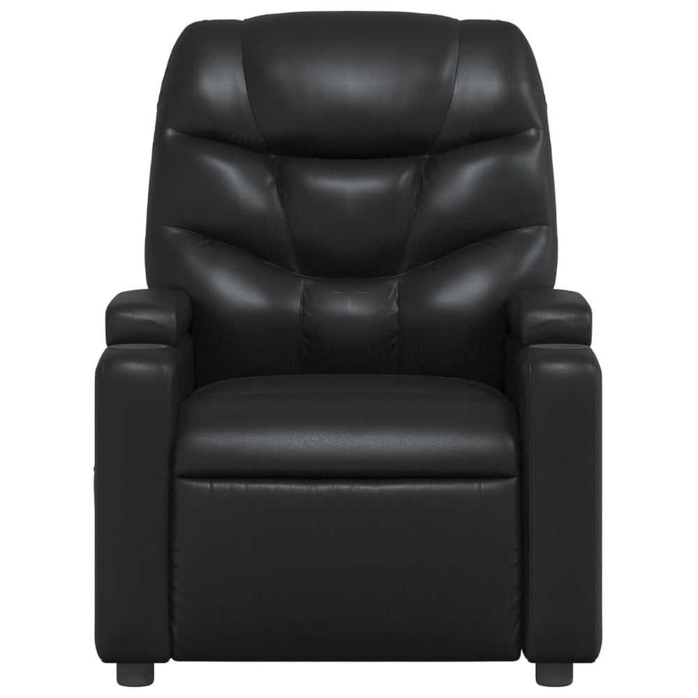 Recliner, black, faux leather