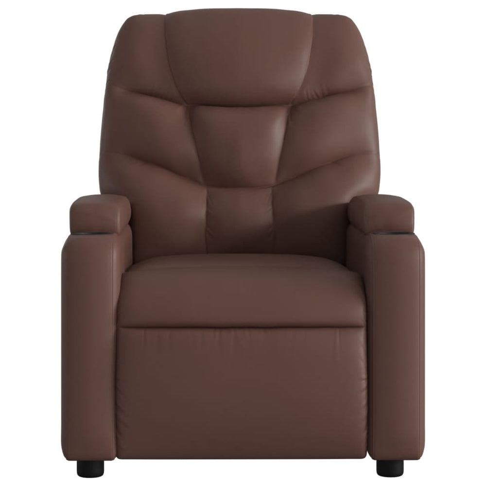 Recliner, brown, artificial leather