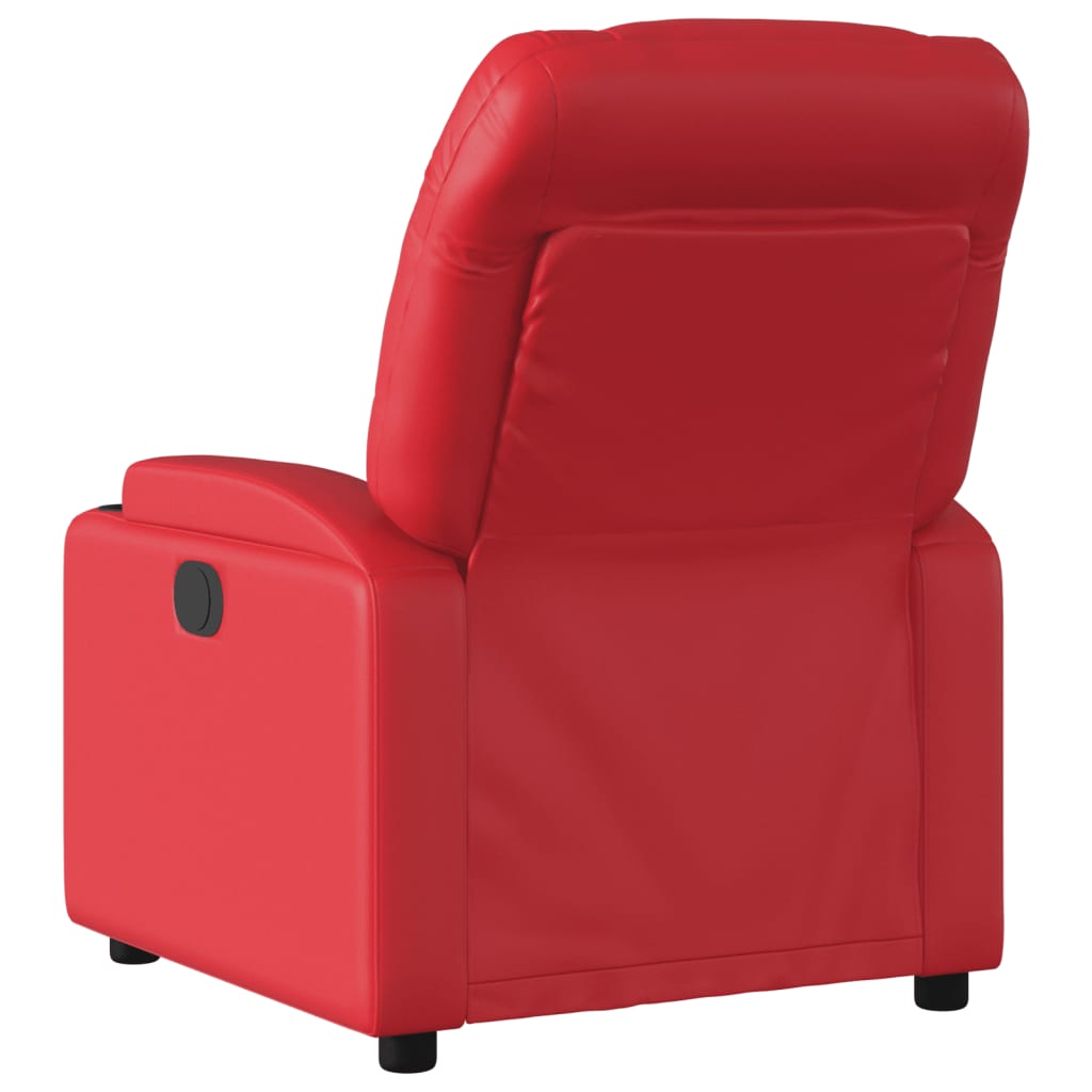 Recliner, red, faux leather