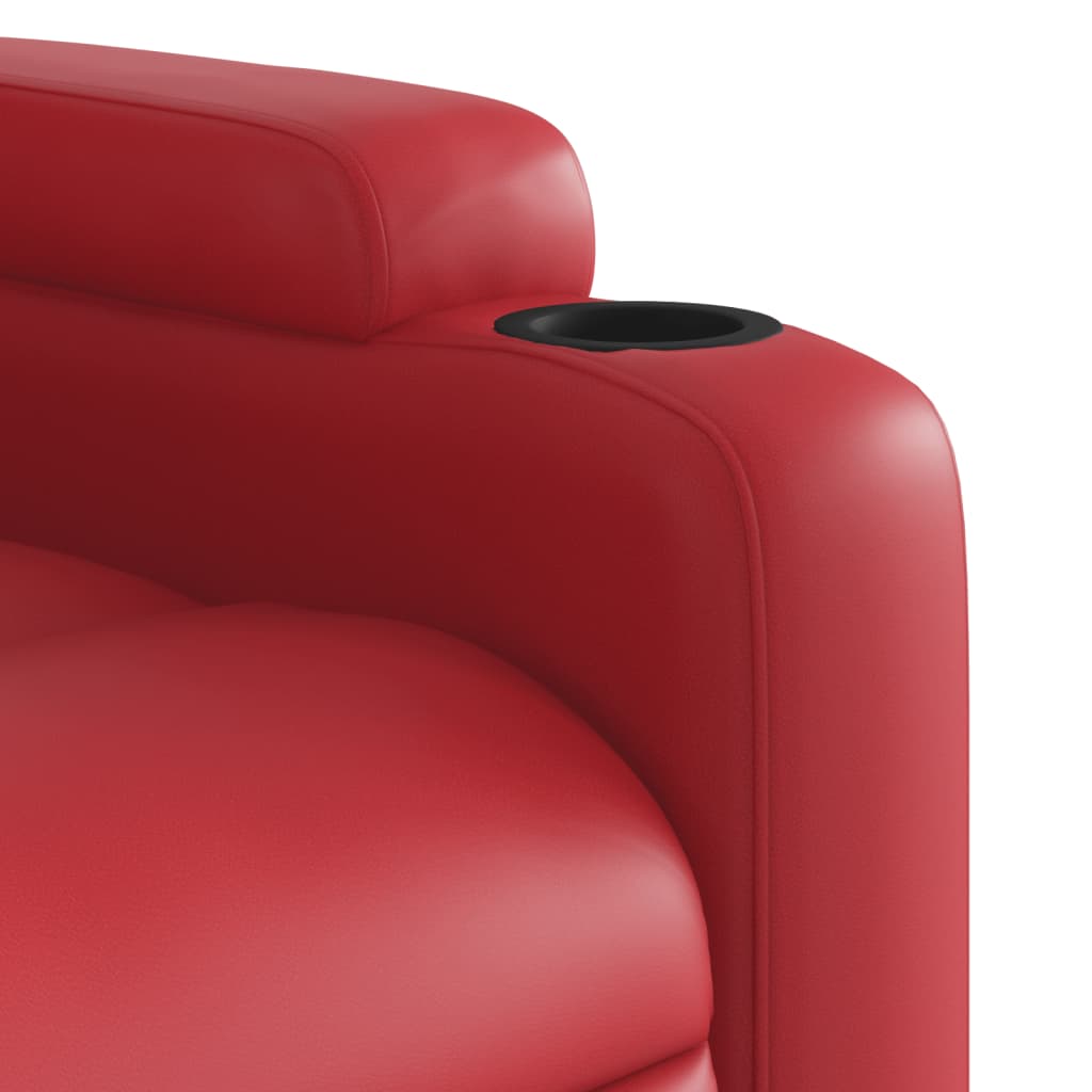 Recliner, red, faux leather