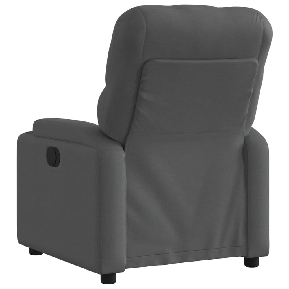 Reclining armchair, dark grey, fabric