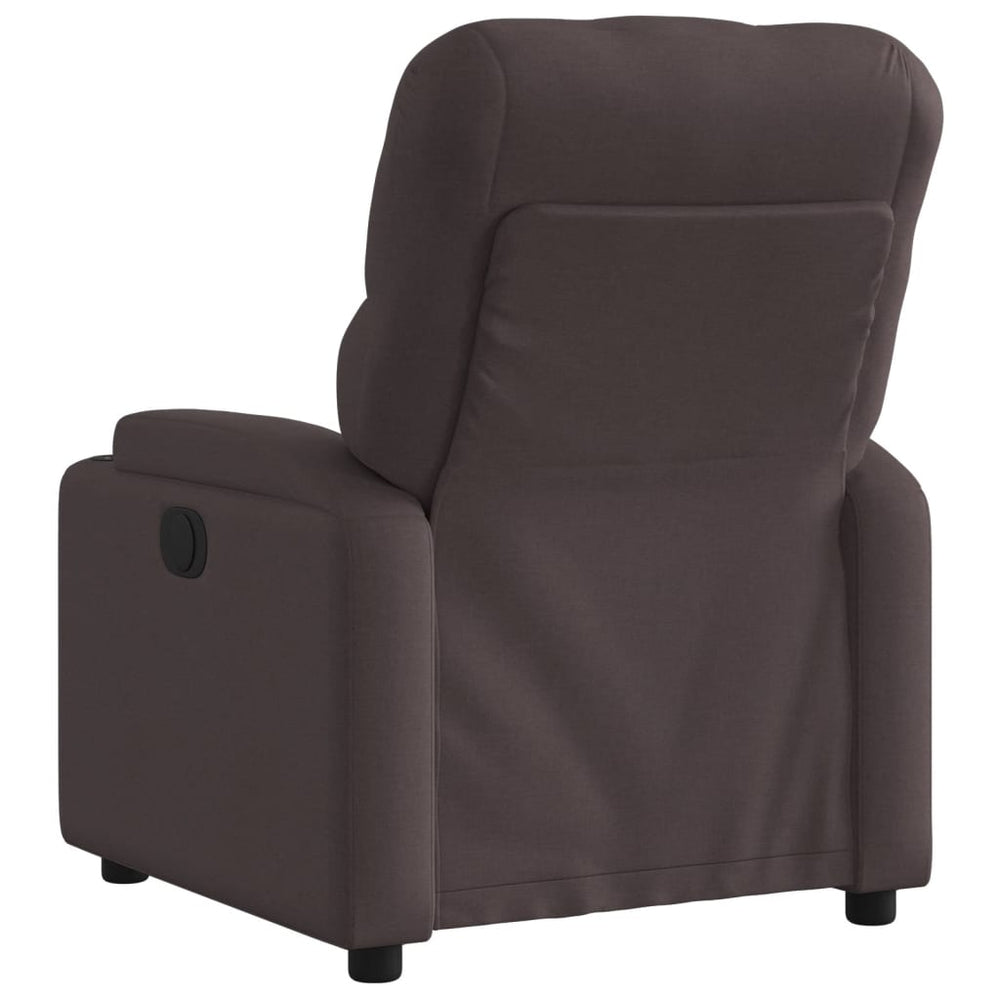 Recliner, dark brown, fabric