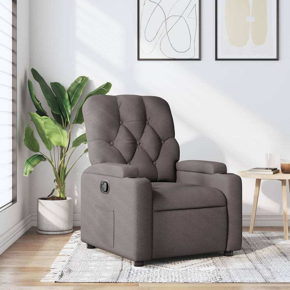 Recliner, taupe, fabric