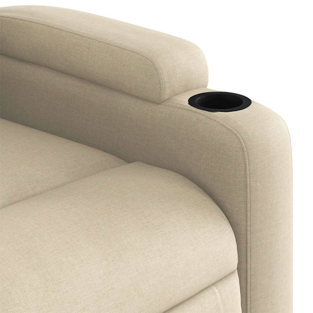 Reclining massage chair, cream, fabric