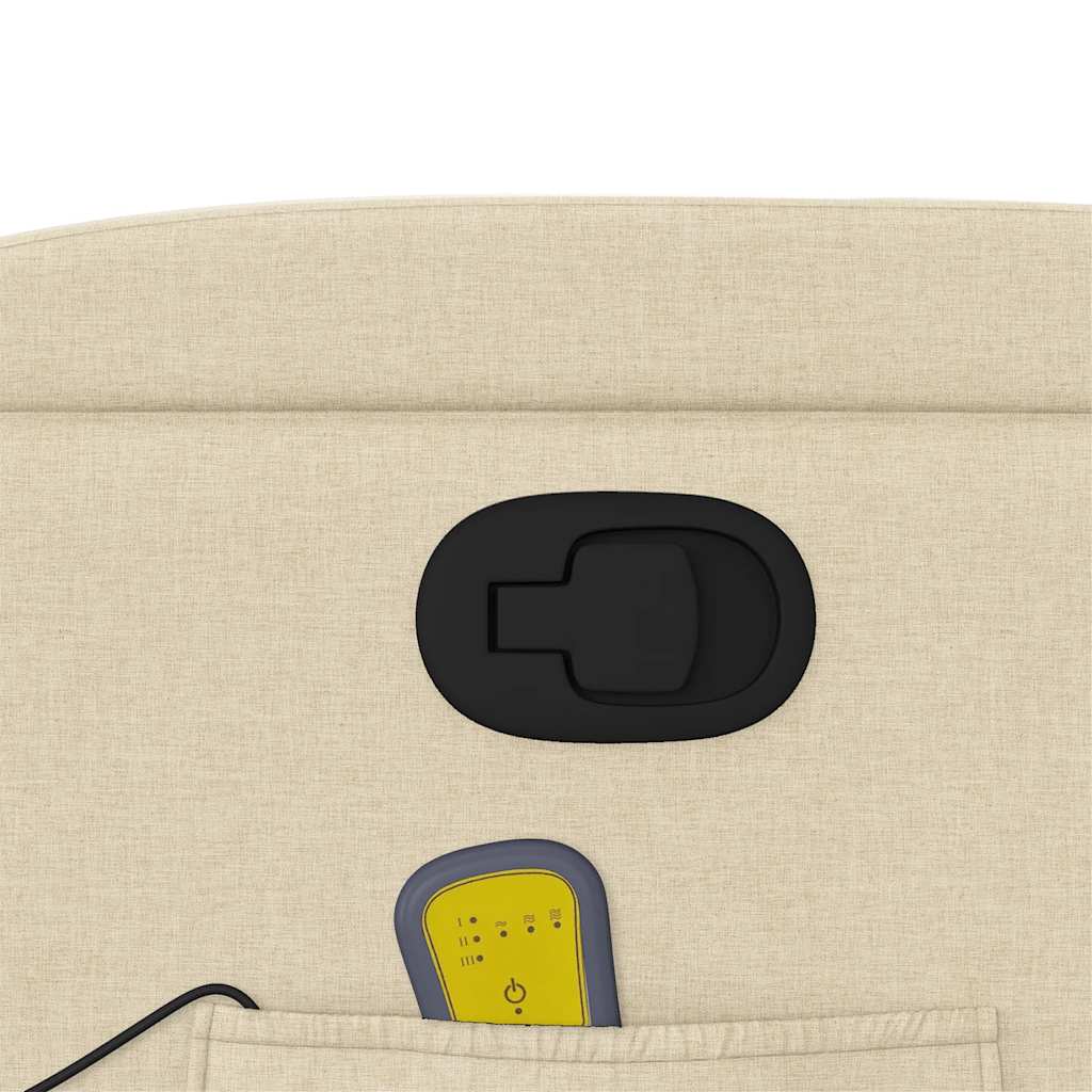 Reclining massage chair, cream, fabric