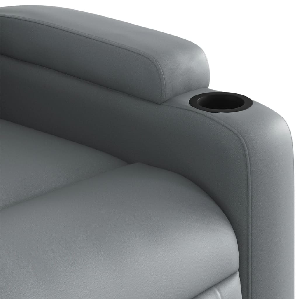 Recliner, grey, artificial leather