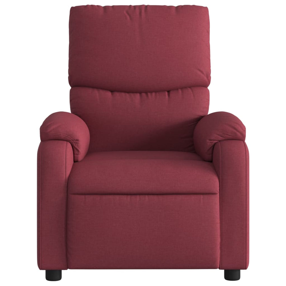 Recliner, burgundy, fabric