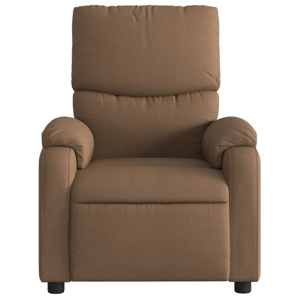 Reclining armchair, brown, fabric