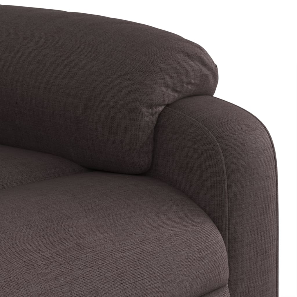 Reclining massage chair, dark brown, fabric