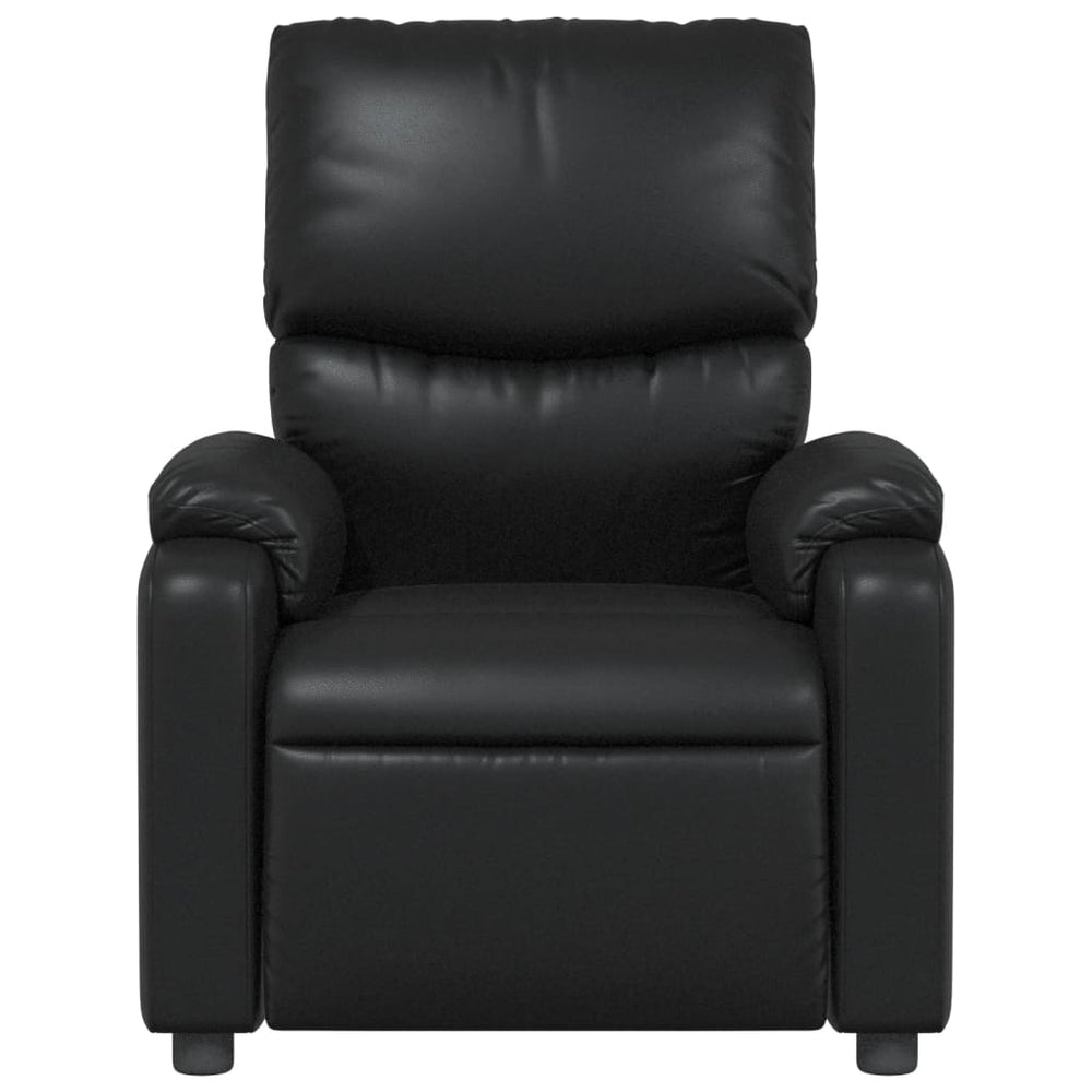 Recliner, black, faux leather