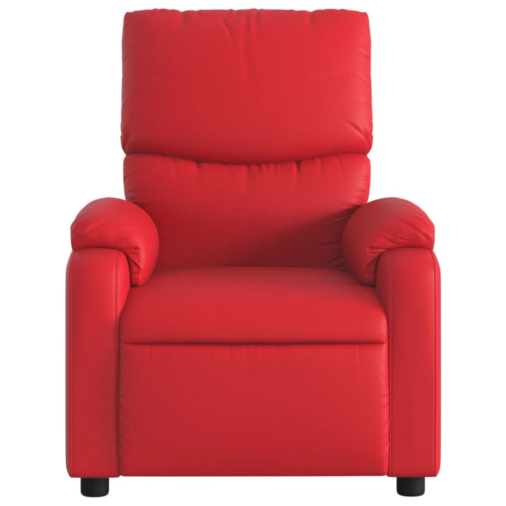 Recliner, red, faux leather