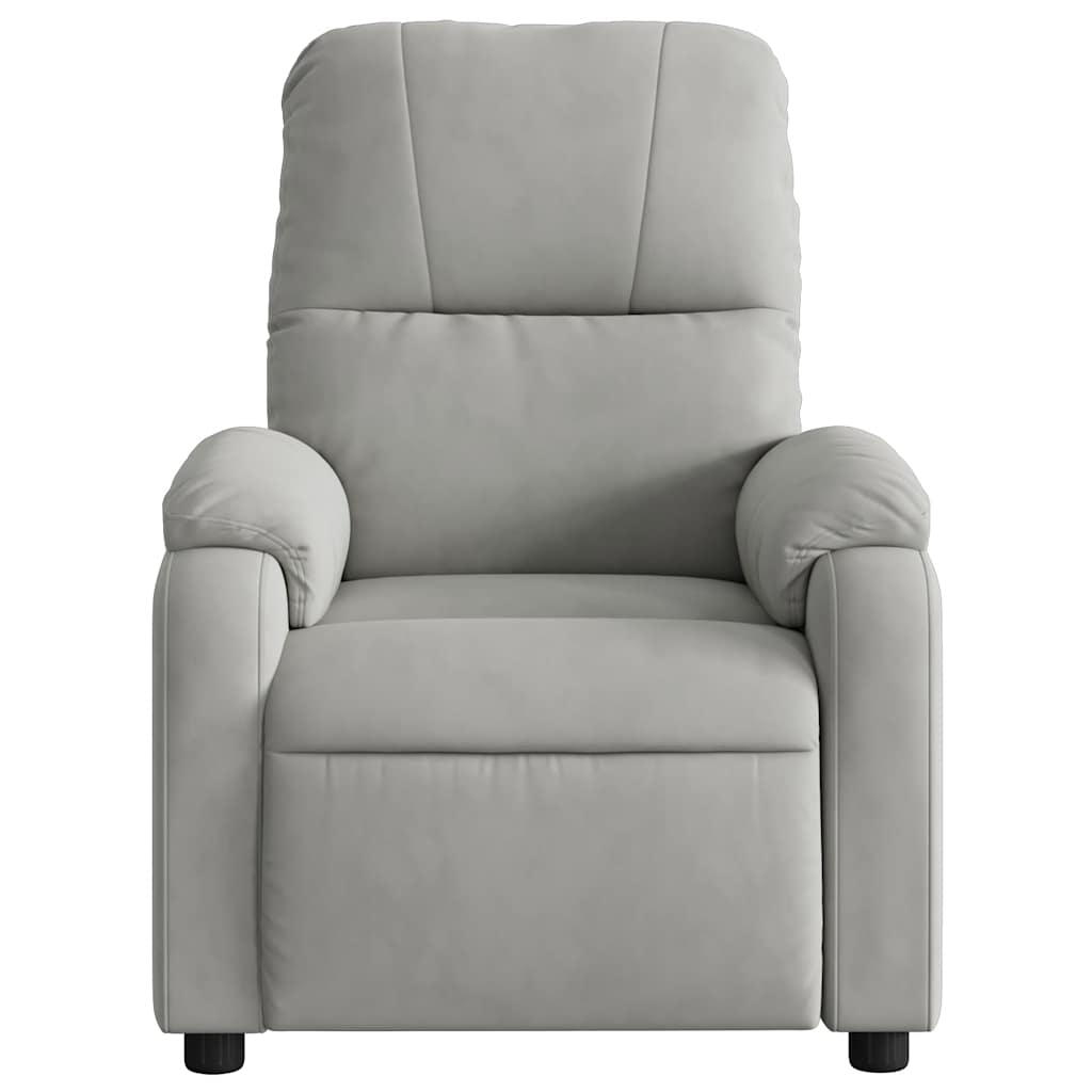 Recliner massage chair, grey, microfiber fabric