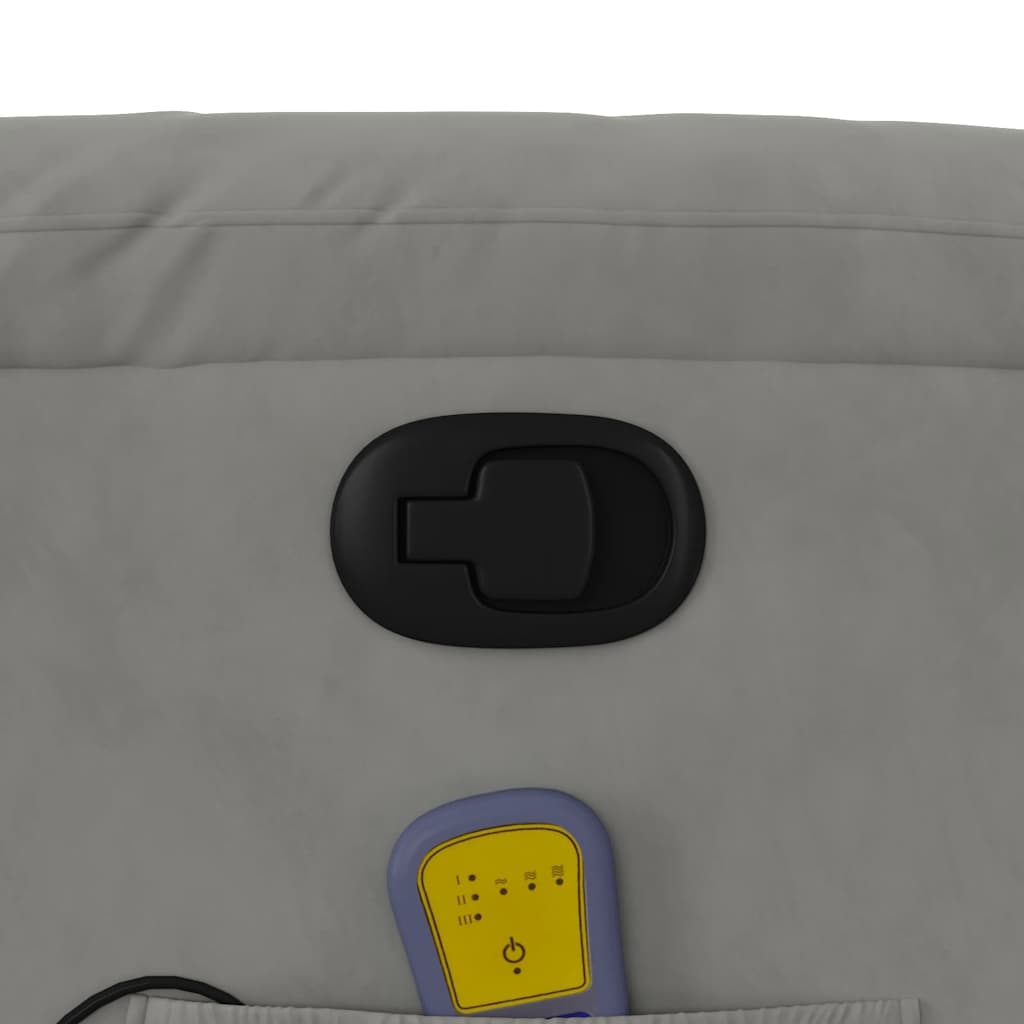 Recliner massage chair, grey, microfiber fabric