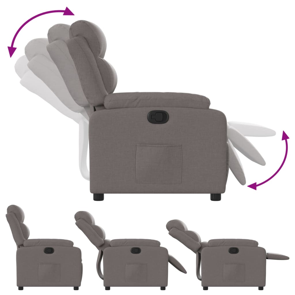 Recliner, taupe, fabric