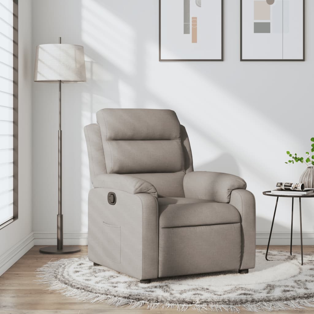 Recliner, taupe, fabric