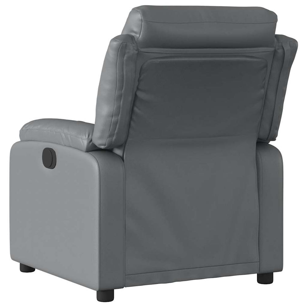 Recliner, grey, artificial leather