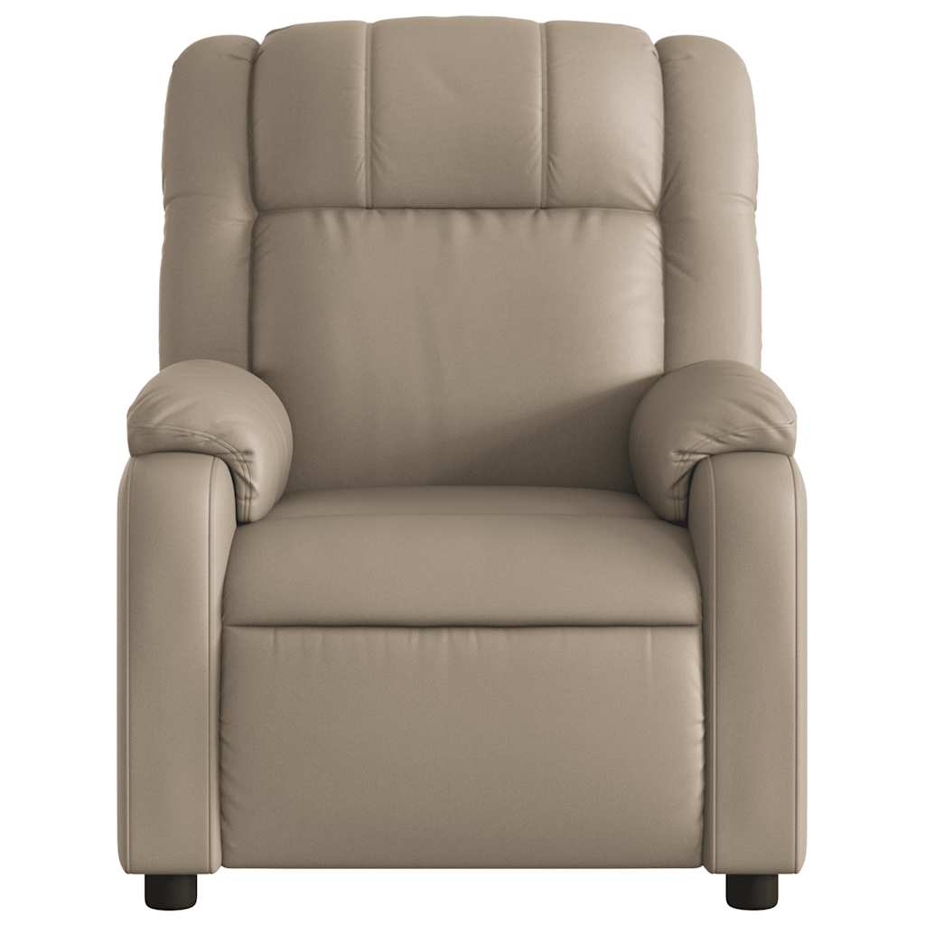 Reclining massage chair, cappuccino color, artificial leather