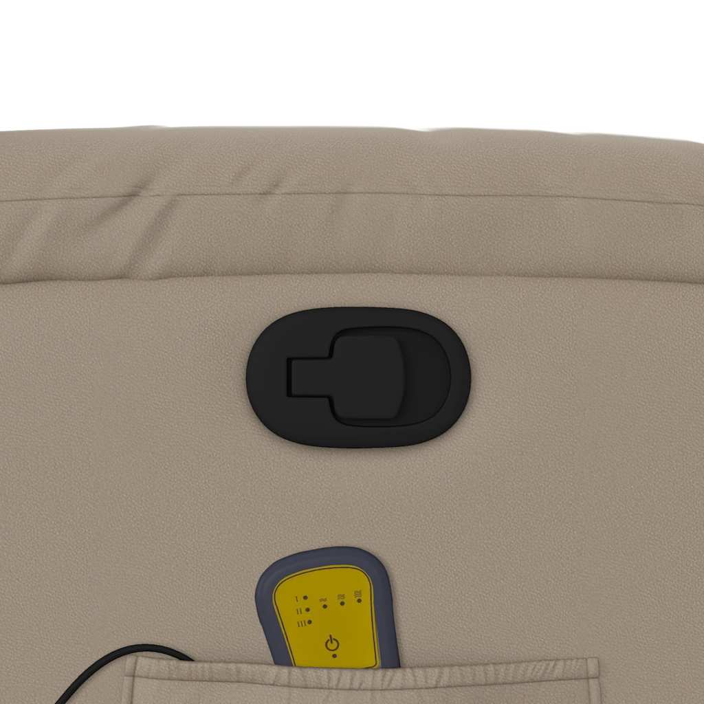 Reclining massage chair, cappuccino color, artificial leather