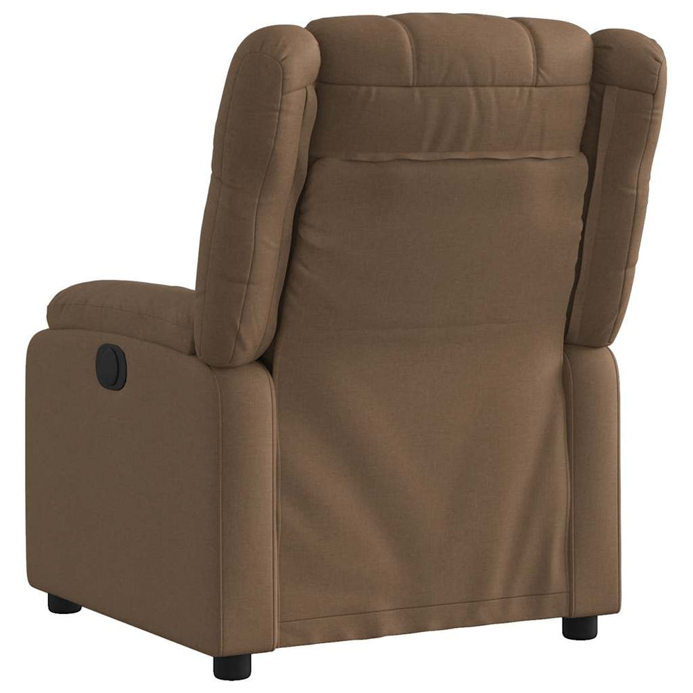 Reclining armchair, brown, fabric