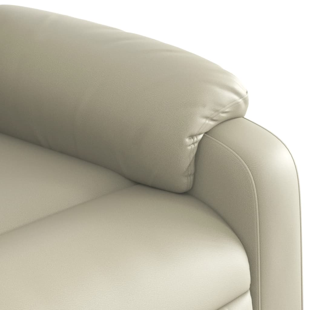 Recliner, cream, faux leather