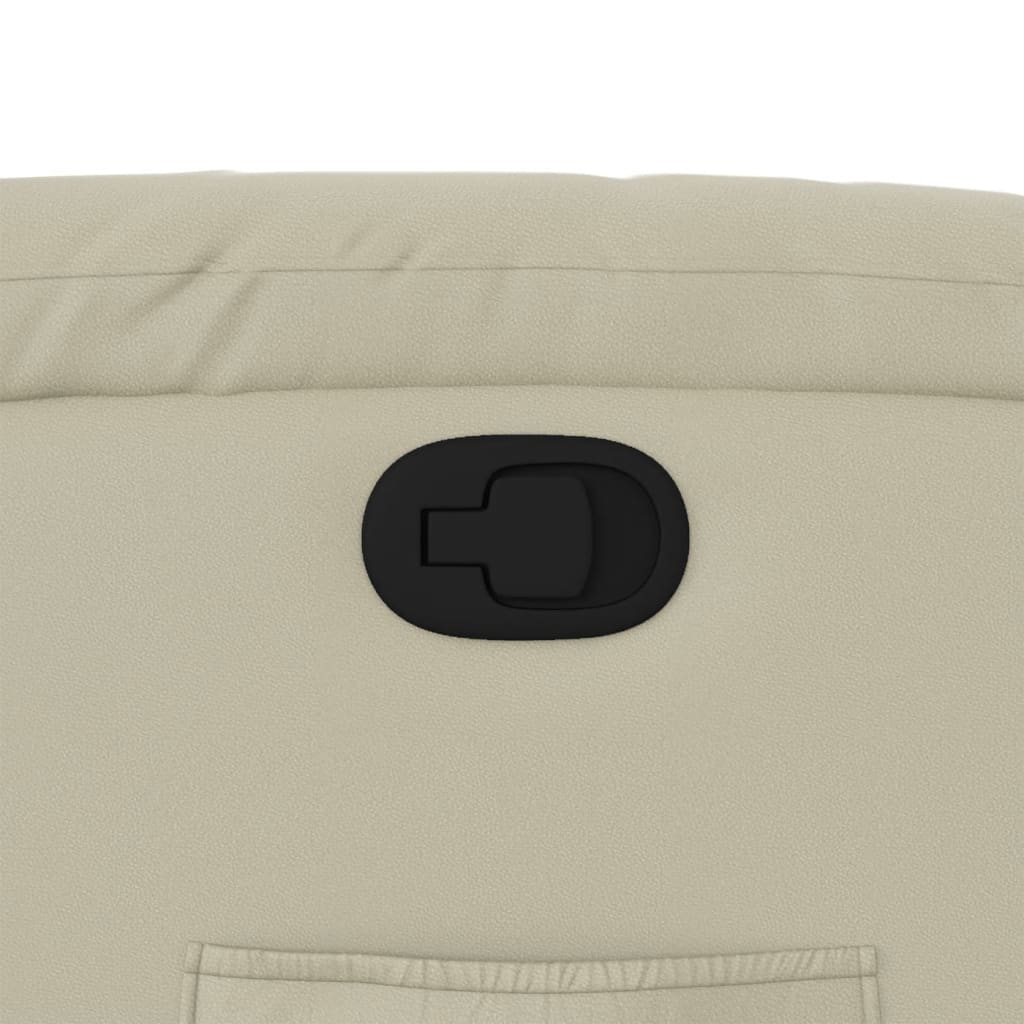 Recliner, cream, faux leather