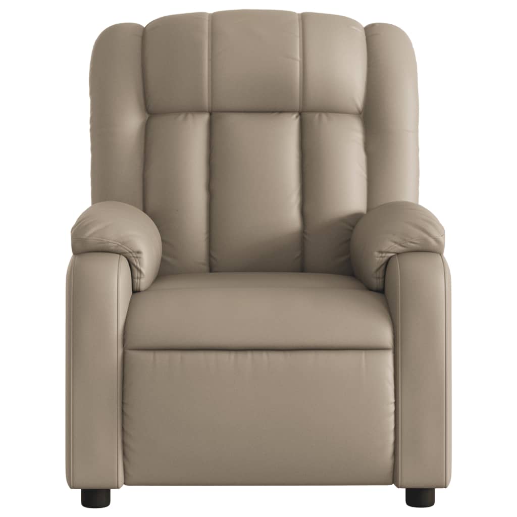 Reclining massage chair, cappuccino color, artificial leather