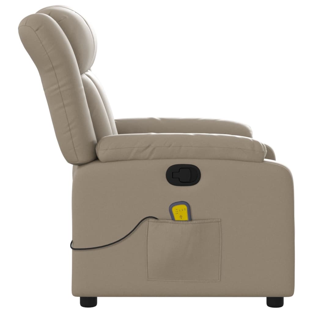 Reclining massage chair, cappuccino color, artificial leather