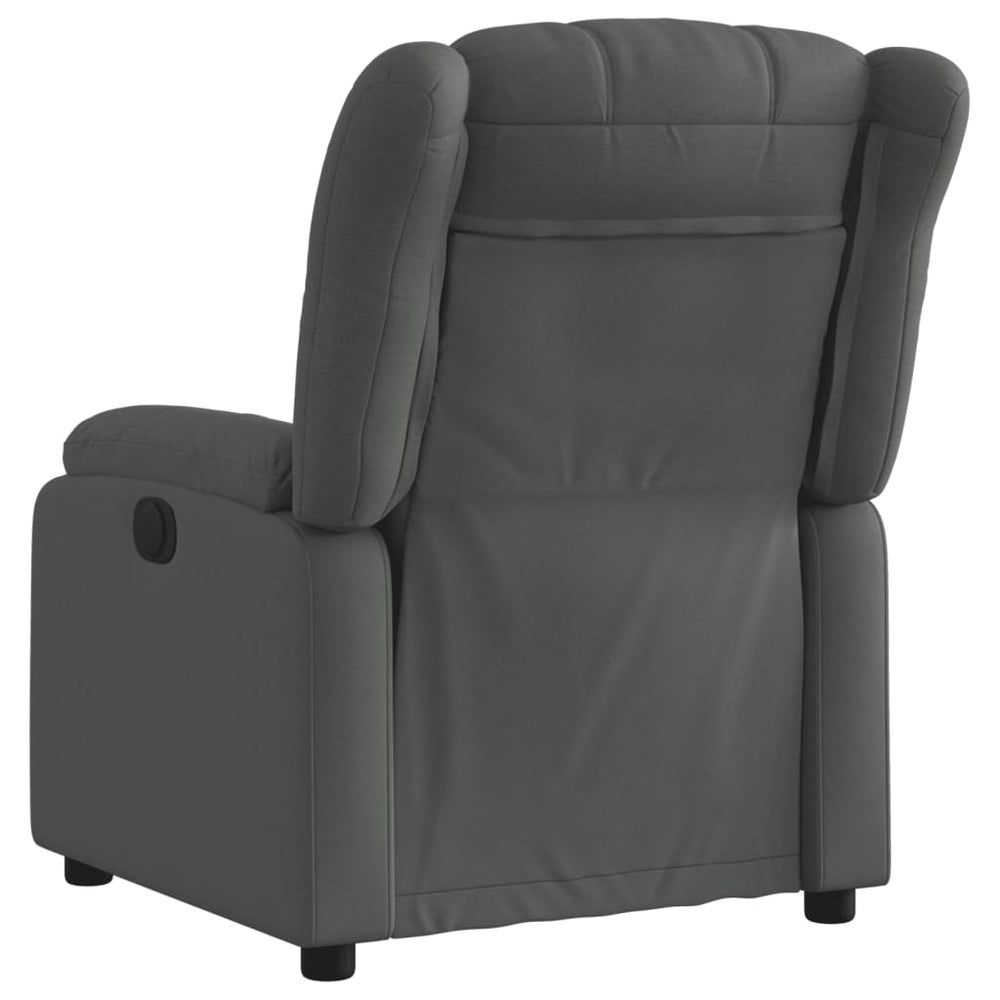 Reclining armchair, dark grey, fabric